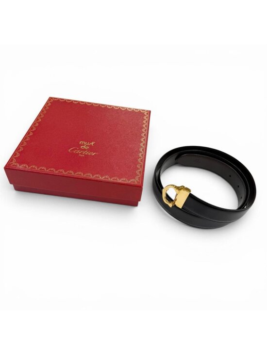 Cartier Must de Cartier Leather Reversible Belt Black Dark Brown Gold main image 8